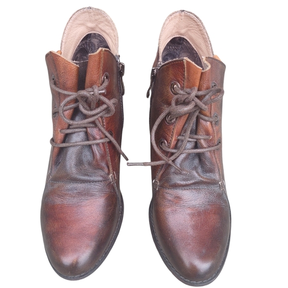 L'artiste Spring Step Size 39(8.5) Juliane Brown Leather Ankle Lace Up Boots - Picture 3 of 16